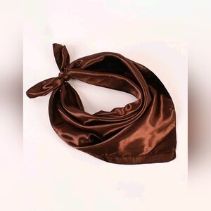 Luxurious Satin Scarf in Rich Brown